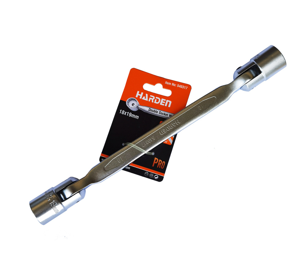 Hinged Swivel Flex Double Head Socket Saltus Wrench for Confined Area