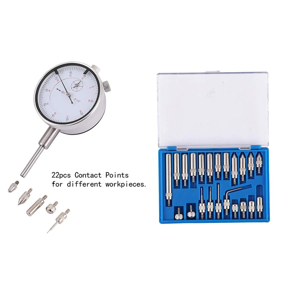 0-10mm Dial Indicator Gauge With Magnetic Base & 22pc Indicator Point