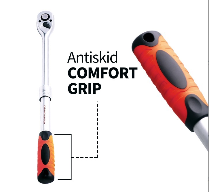 1/2" Dr. Extendable 330-460mm Long Telescopic 72 Teeth Ratchet Socket Drive Handle