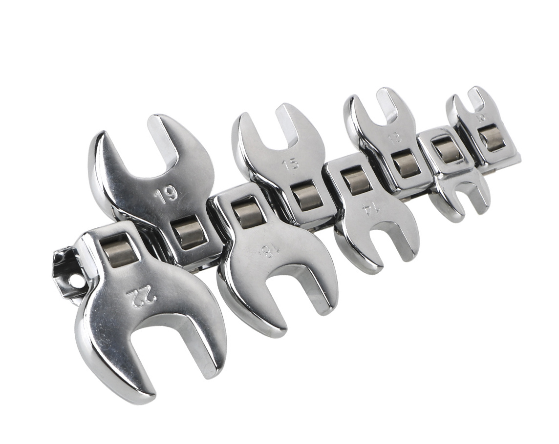 10-19mm 8pc 3/8" Dr. Metric Open End Crowfoot Wrench Set