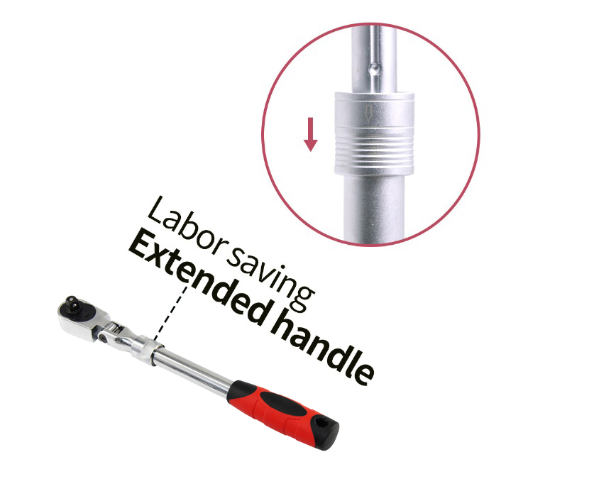 Flex Head Extendable Long Telescopic 72 Teeth Ratchet Socket Drive Handle