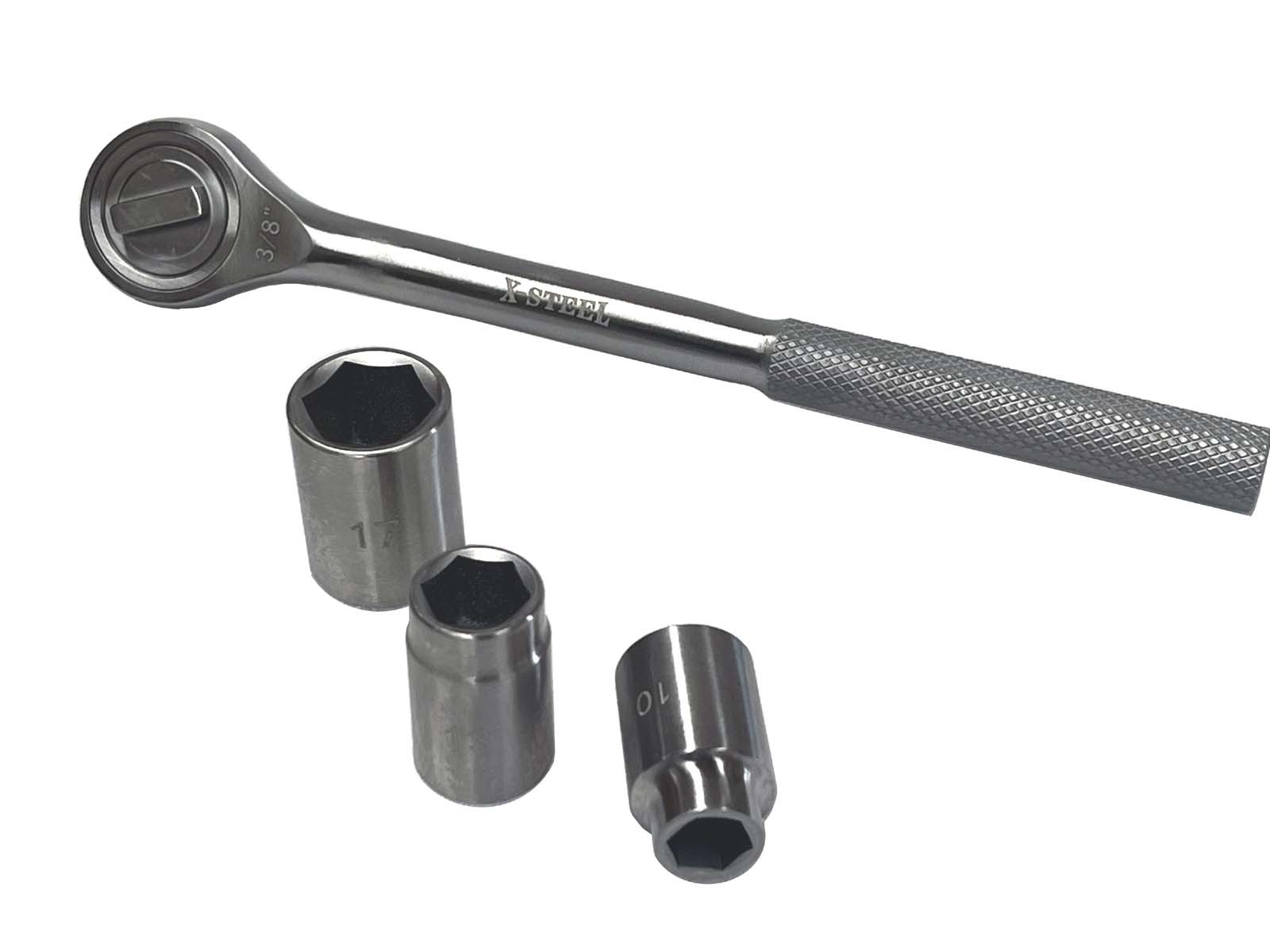 304QF INOX Stainless Steel 3/8" Dr. Socket or Ratchet Driver Handle