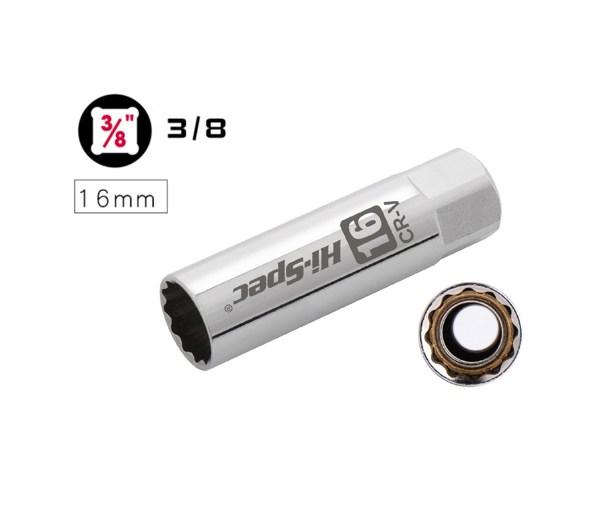 3/8" Dr 12PT Cr-V Thin Wall Spark Plug Socket Removal for BMW Nisan Mini