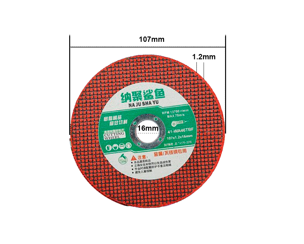 10pc-pack 107x1.2x16mm Ultra Slim Stainless Steel INOX Metal Cutting Disc Wheel