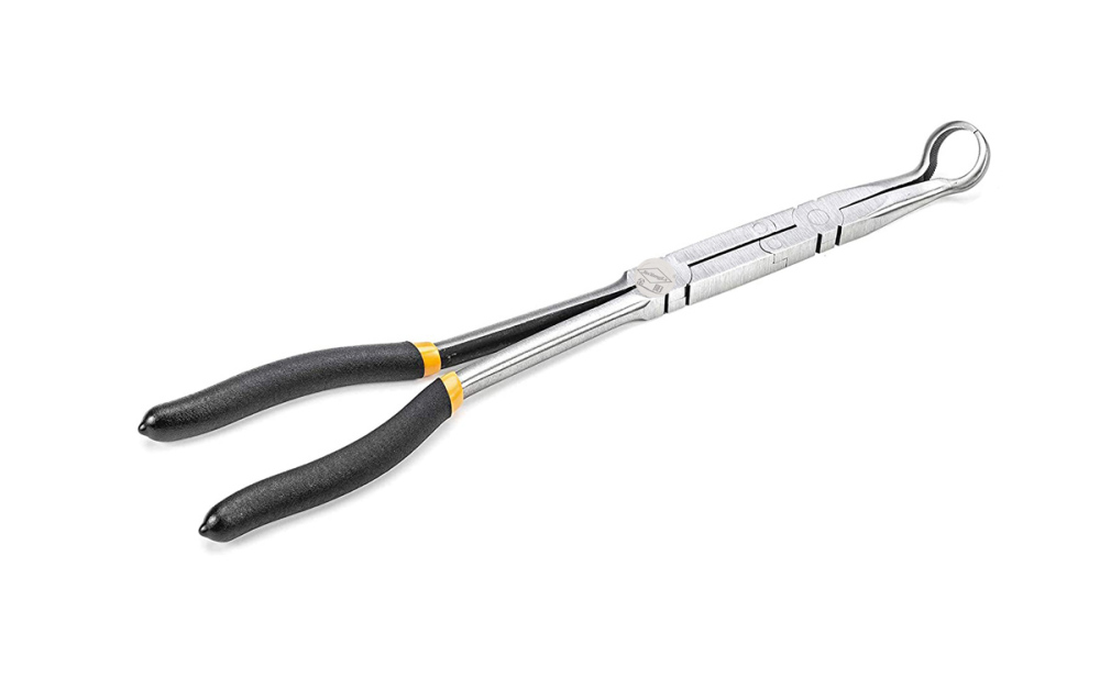 13" Double Joint Extra Long Reach Nose Pliers Twist Collar Lock Thinner Profile for Tight Area