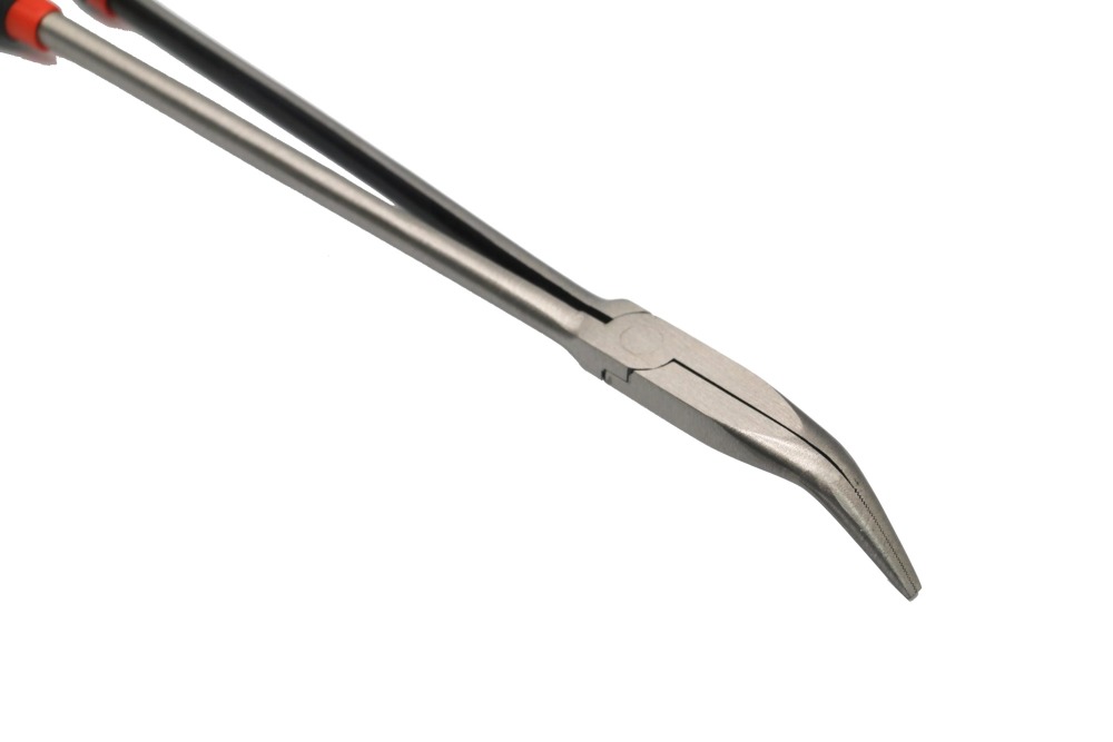 16"/410mm Extra Long Reach Long Straight Nose Pliers PVC Dipped Soft Grip Handle