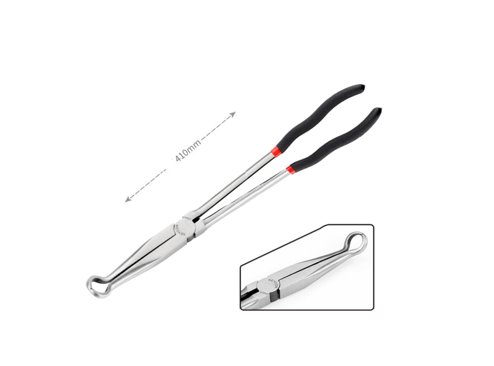 16"/410mm Extra Long Reach Long Straight Nose Pliers PVC Dipped Soft Grip Handle