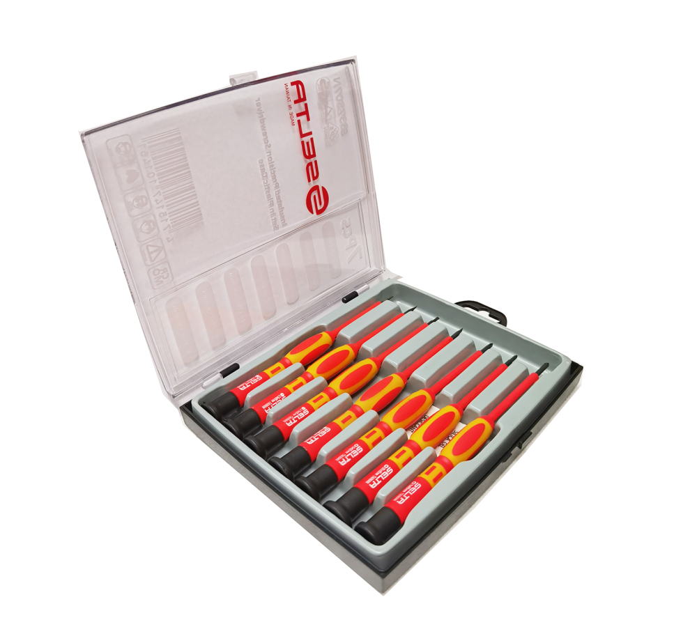 Selta Taiwan Insulation VDE 65x165mm 7pc High Precision Screwdriver Tool Set