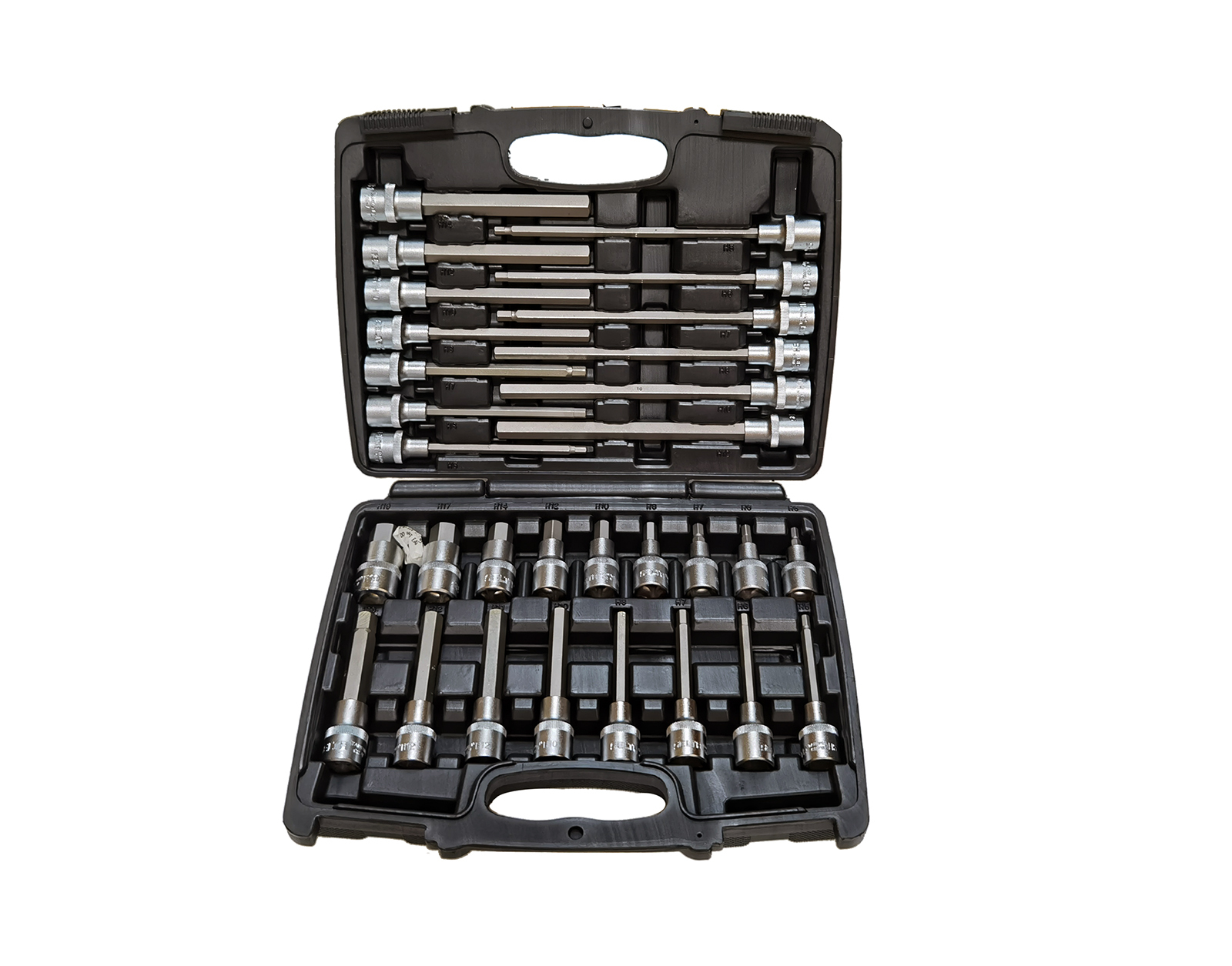 Selta Taiwan 30pc 1/2" Dr Hex Allen Key Socket Bits: H5-19mm/55/100/140/200mmL