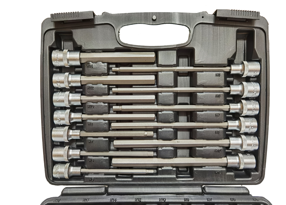 Selta Taiwan 30pc 1/2" Dr Hex Allen Key Socket Bits: H5-19mm/55/100/140/200mmL