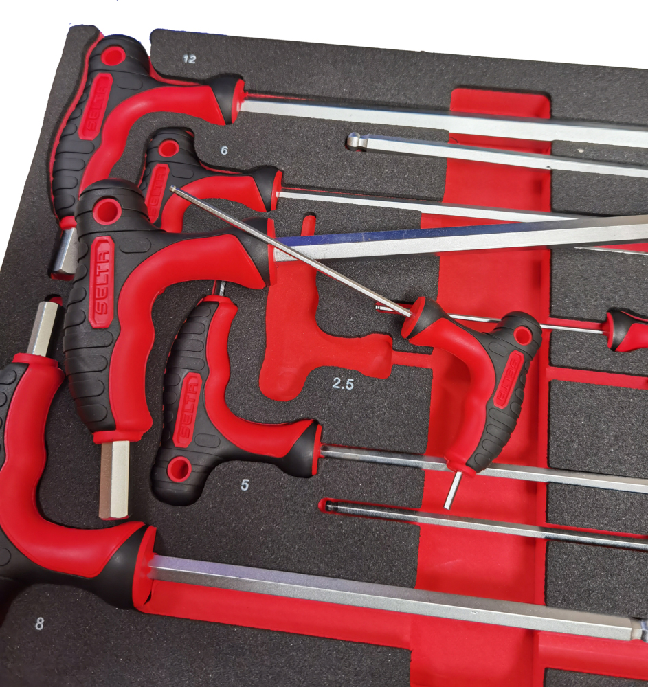 Selta Taiwan 10pc T-Handle Hex Allen Key Extra Long Length Ballend: 2-12mm