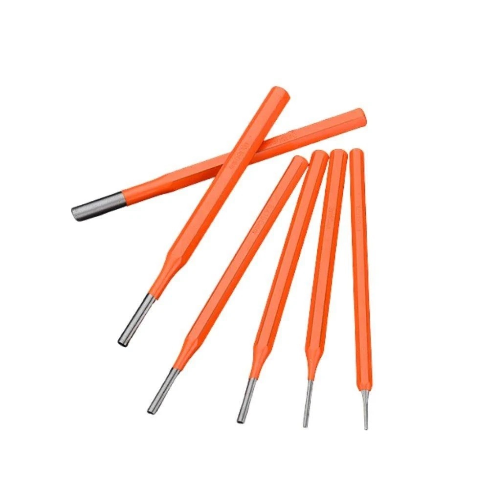Professional 6pc Cr-V Pin Punch Set 150mm Long Hardened 1.5-8 mm