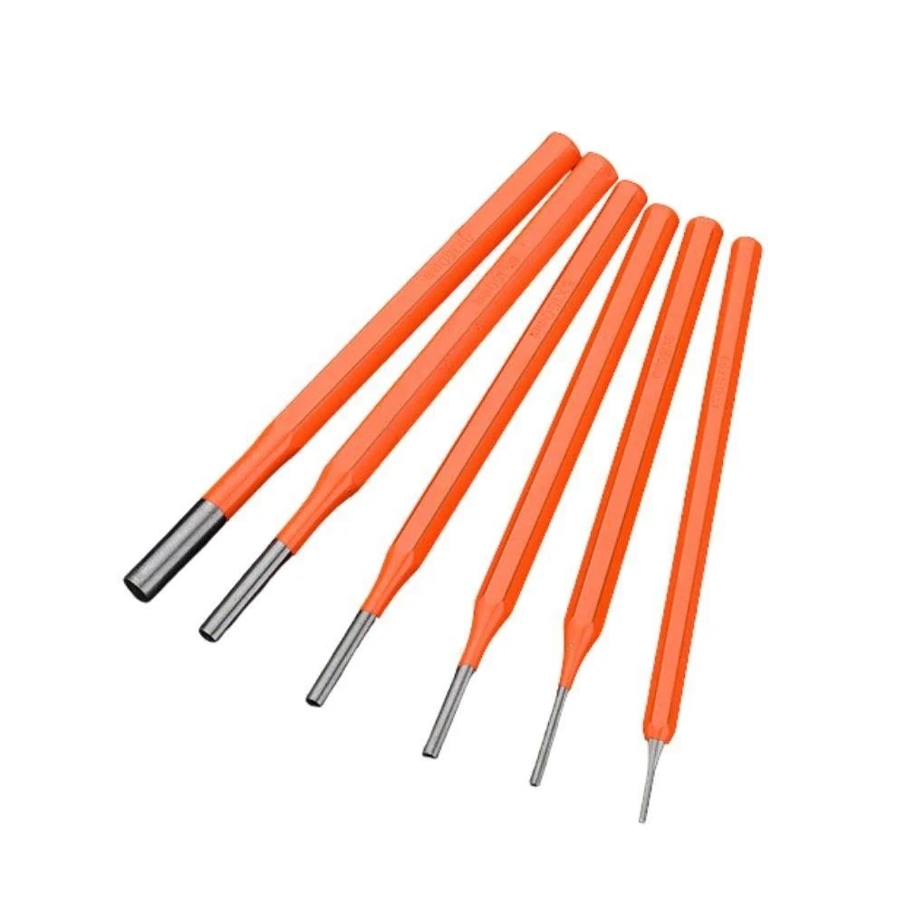 Professional 6pc Cr-V Pin Punch Set 150mm Long Hardened 1.5-8 mm