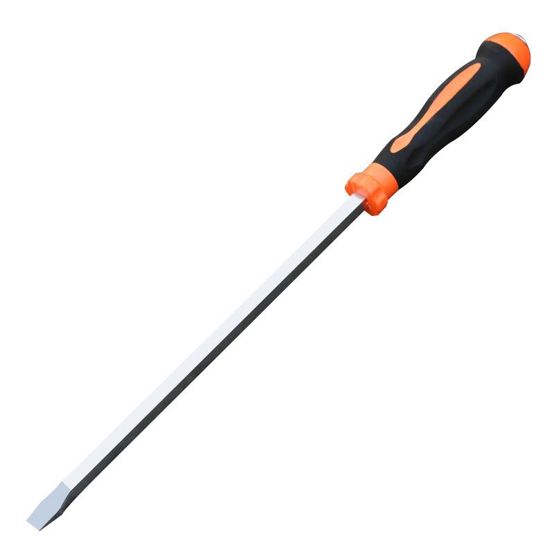 Jumbo Screwdriver Go-Through Shaft Flat Slotted Pry Bar Option:16"- 40"