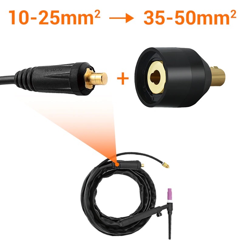 Dinse Adapter Welding Cable Plug Expander Reducer 10-25 to 35-50 Converter Plug Socket