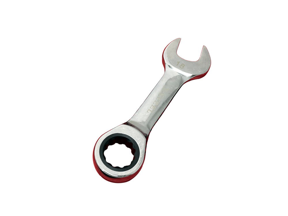 Cr-V Mirror Finish Stubby Ratchet Combination Ring & Open Spanner 8-19mm 12pc Set