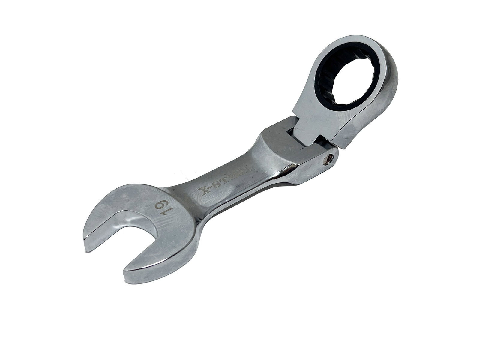 Cr-V Flexible Stubby Ratchet Combination Ring & Open Spanner 8-19mm 12pc Set