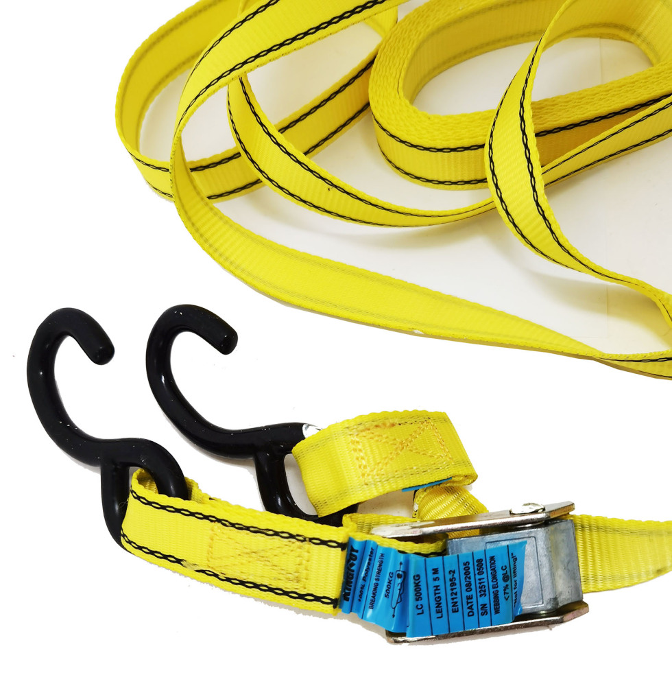 2pc-pack 5m Cam Buckle Cargo Load & Pipe Rack Strap Tie Down 1"x5mx250kg Lashing
