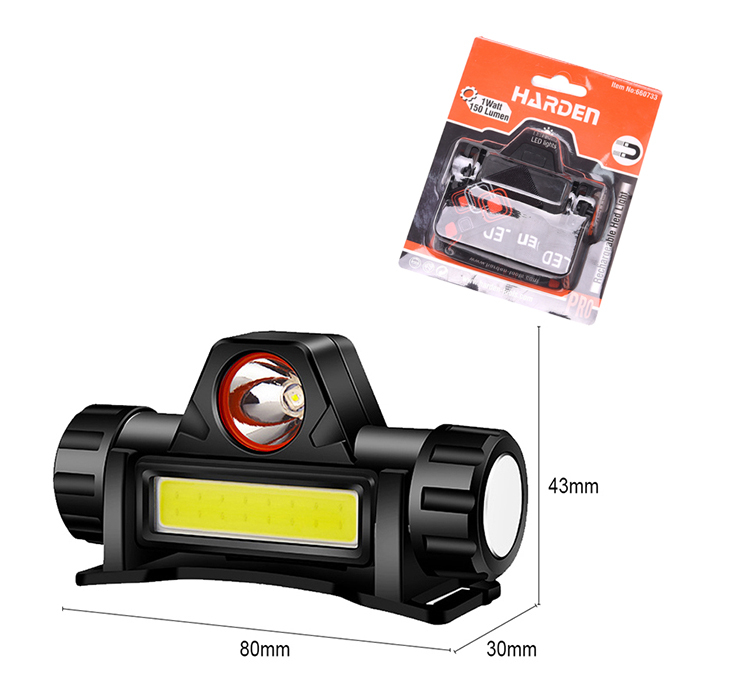 1200mAh Li-ion LED Rechargeable Headlamp Head Light Flashlight Adjustable Headband