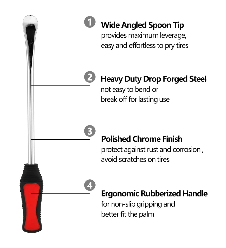 280mm 11" 3pc Tire Spoon Lever Motorcycle Tyre Repairing with Rim Protector