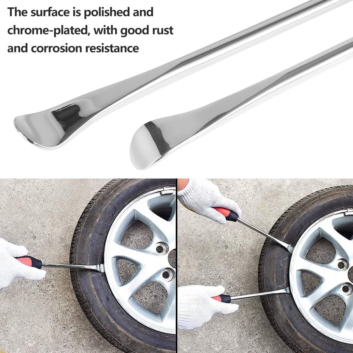 280mm 11" 3pc Tire Spoon Lever Motorcycle Tyre Repairing with Rim Protector