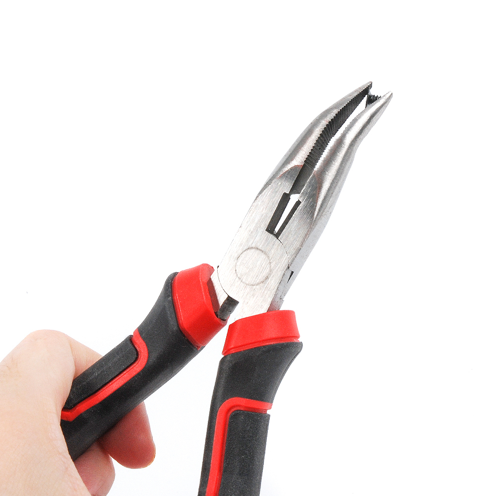 Professional 8"/195mm Bent Nose Long Nose Pliers