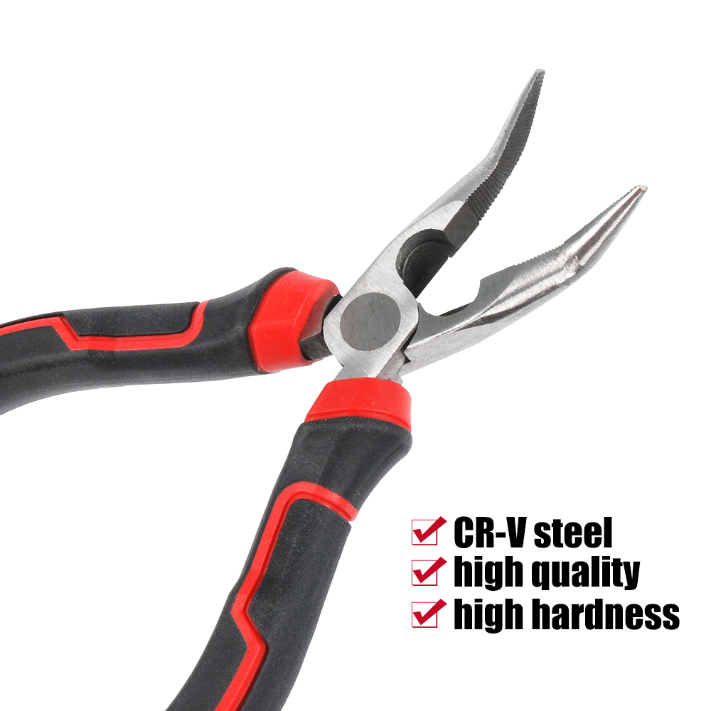 Professional 8"/195mm Bent Nose Long Nose Pliers