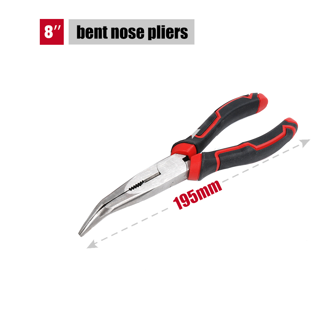 Professional 8"/195mm Bent Nose Long Nose Pliers