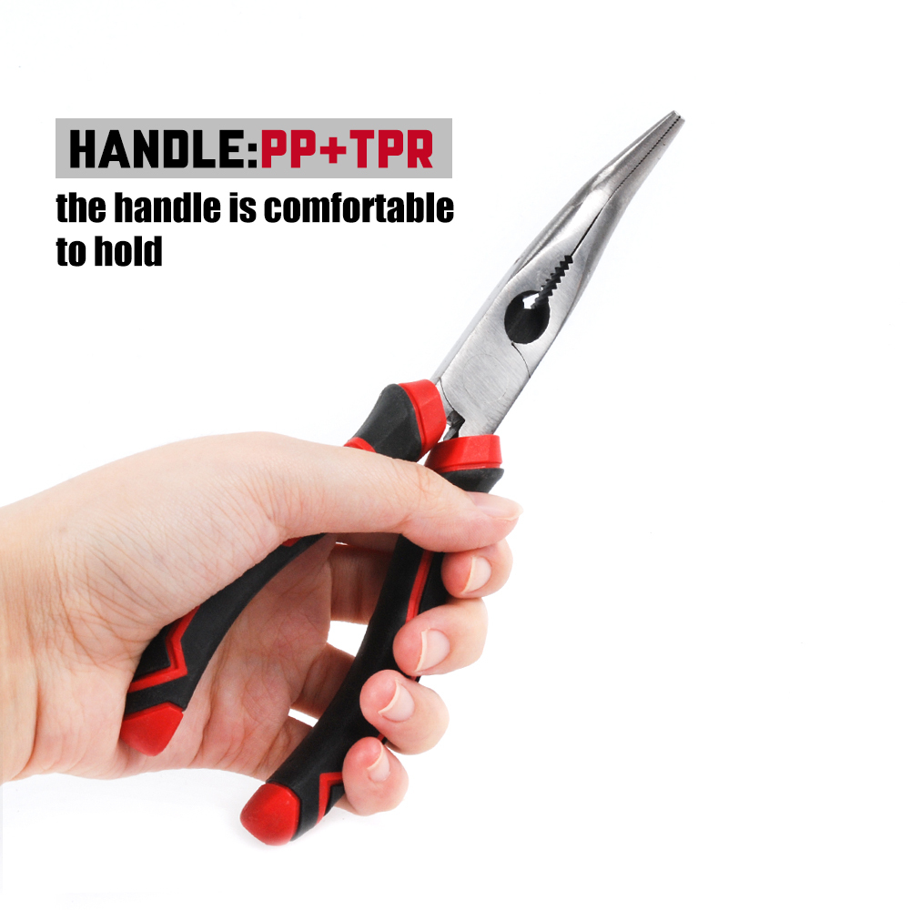 Professional 8"/195mm Bent Nose Long Nose Pliers