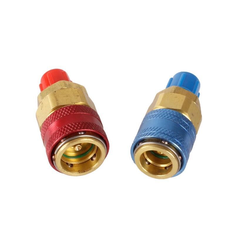 A/C R134A R12 Quick Connector Adapter Coupler Auto Manifold Gauge Low/High HVAC