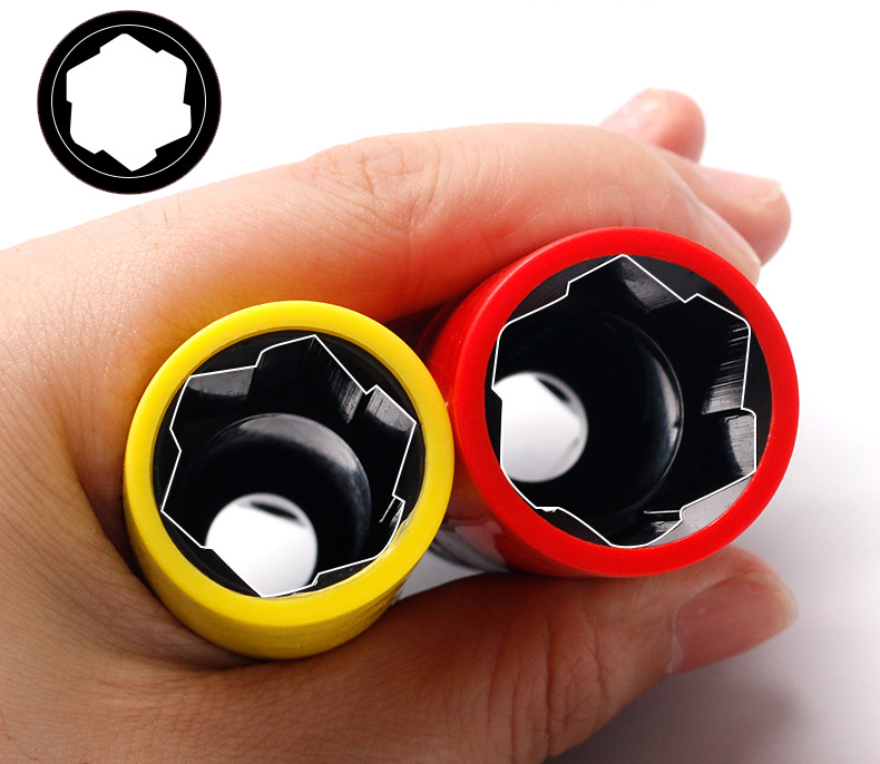 1/2" Dr 6pt Flower Profile Anti-Theft Cr-Mo Deep Impact Wheel Nut Socket