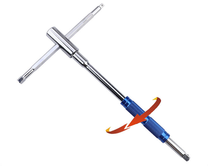 Energy Saving 4-in-1 1/4"+3/8"+1/2" Dr 325mm Length T Type Socket Drive Handle Spinner Bar