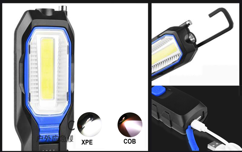 Portable Rechargeable COB XPE LED  Work-light & Torch