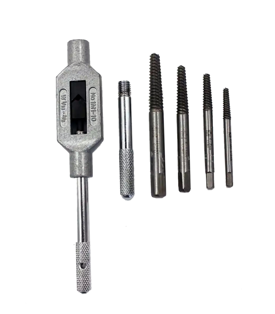 5pc Screw Extractor & Tape Wrench Set Broken Bolt Remover