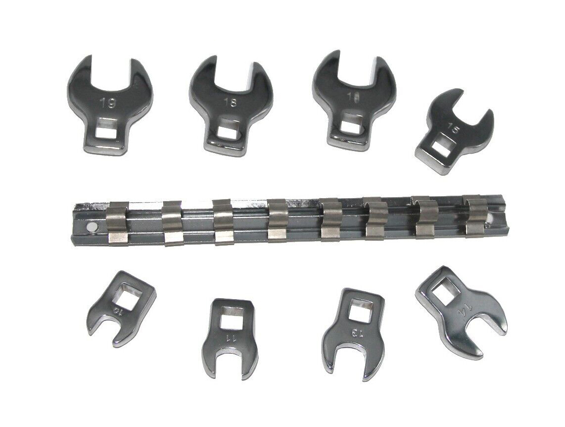10-19mm 8pc 3/8" Dr. Metric Open End Crowfoot Wrench Set