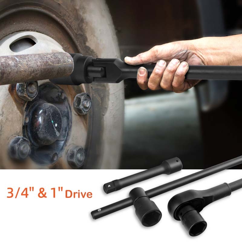 26pc Heavy Duty Truck Impact Socket & Accessories Set: 3/4" & 1" Dr. 21-65mm Socket