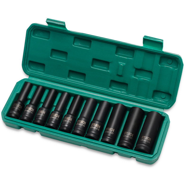 10pc 1/2" Dr Deep Impact E-Star Female Torx Socket E8-10-11-12-14-16-18-20-22-24