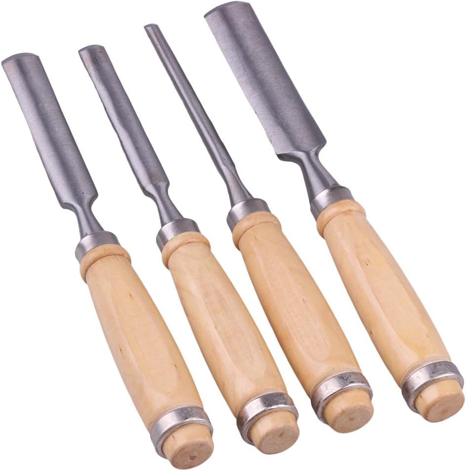 4pc Carving Firmer Gouge Semicircle Wood Chisel Set DIY Woodworking Carpentry Tools
