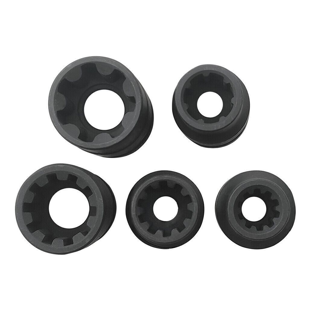 5pc 1/2" Dr. Disc Brake Caliper Remover Ribe Socket: 7ptx 14/22mm, 10ptx11mm&15mm&20mm