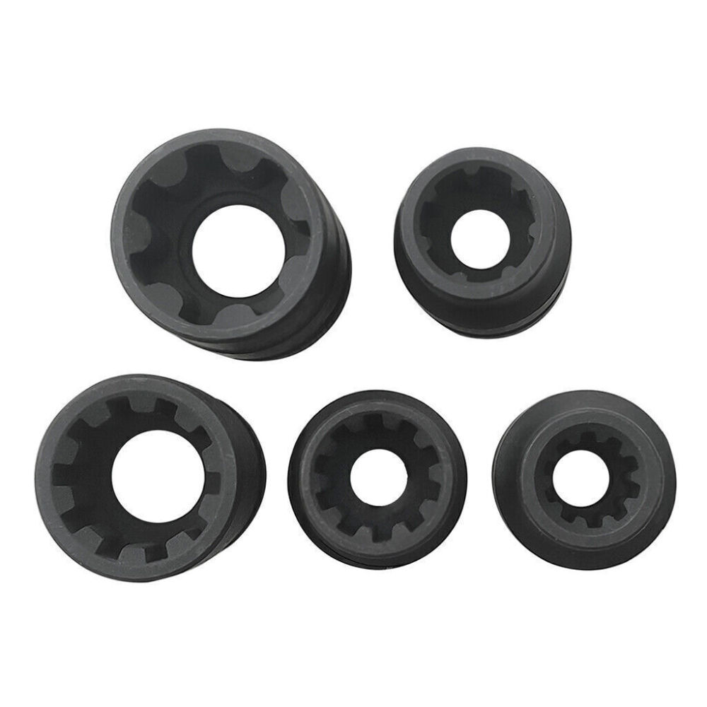 5pc 1/2" Dr. Disc Brake Caliper Remover Ribe Socket: 7ptx 14/22mm, 10ptx11mm&15mm&20mm