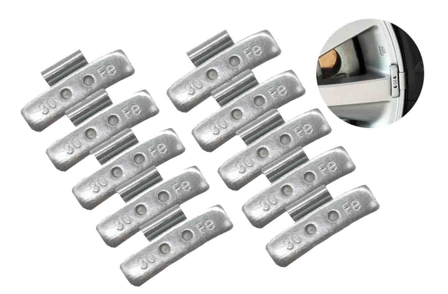 10pc-pack Steel Rim Car Clip On Wheel Balance Lead Weights