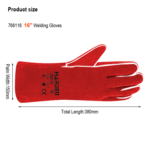 380mmL Heavy Duty Leather Work Welding Hand Gloves Free Size