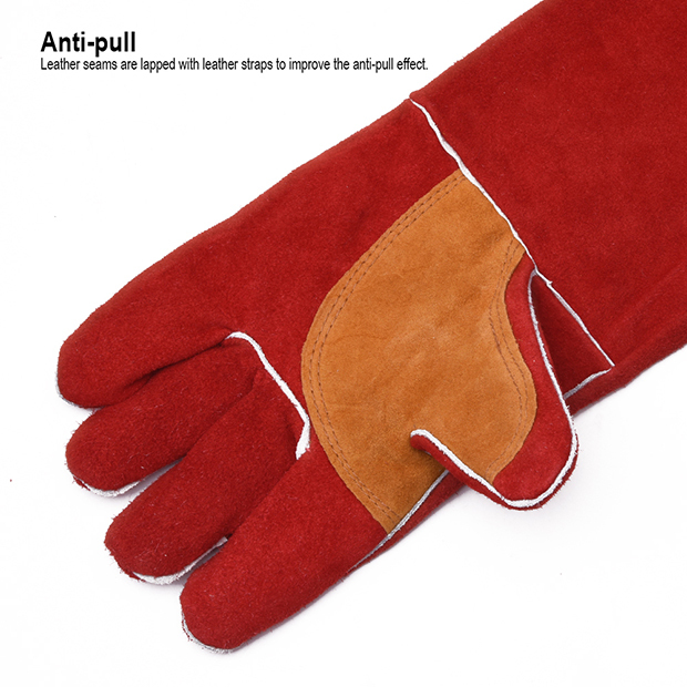 380mmL Heavy Duty Leather Work Welding Hand Gloves Free Size
