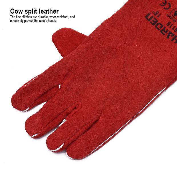 380mmL Heavy Duty Leather Work Welding Hand Gloves Free Size