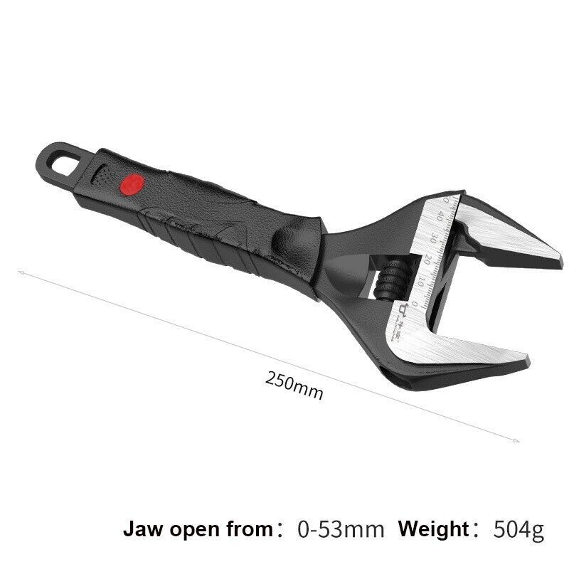 Cr-V Extra Wide Open Mouth with Thinner & Longer Jaw Adjustable Wrench Shifter