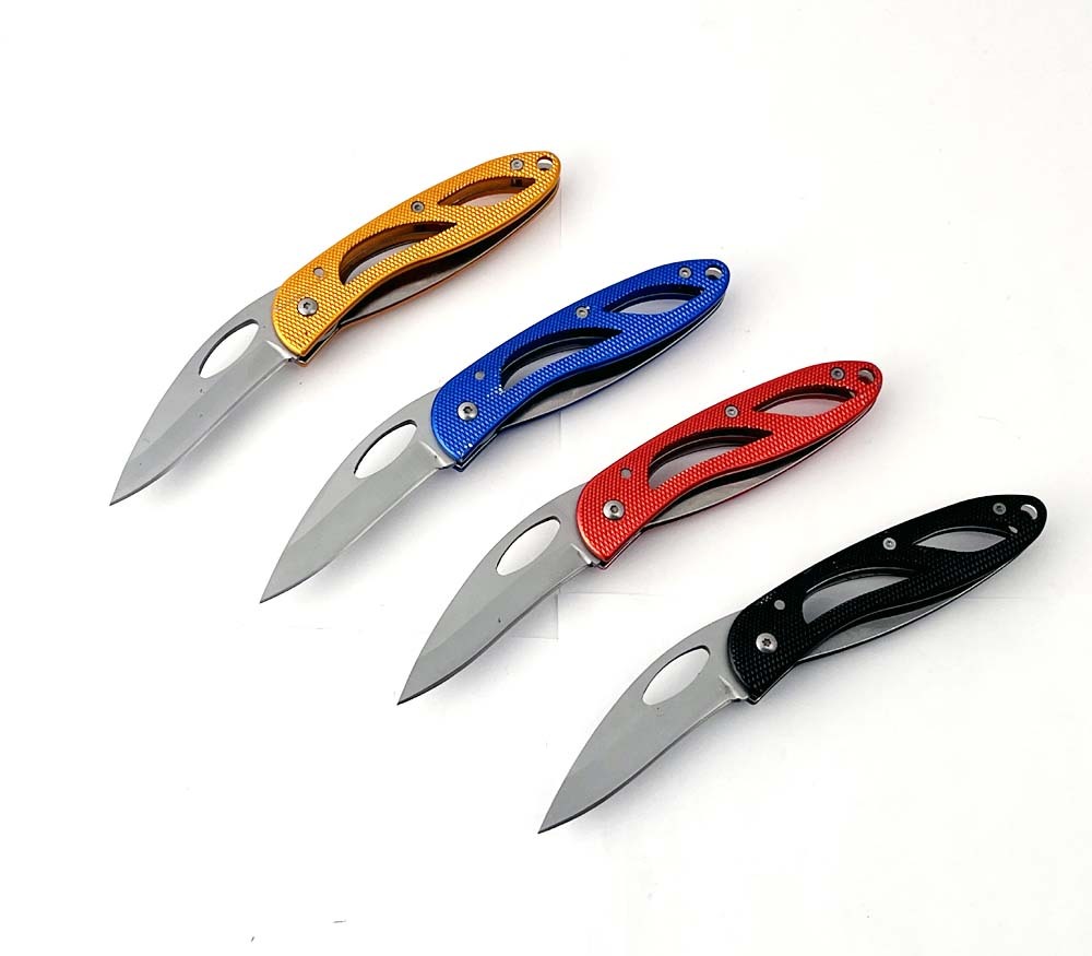 170mmL Stainless Steel Foldable Sport Knife Aluminium Handle Finishing Camping