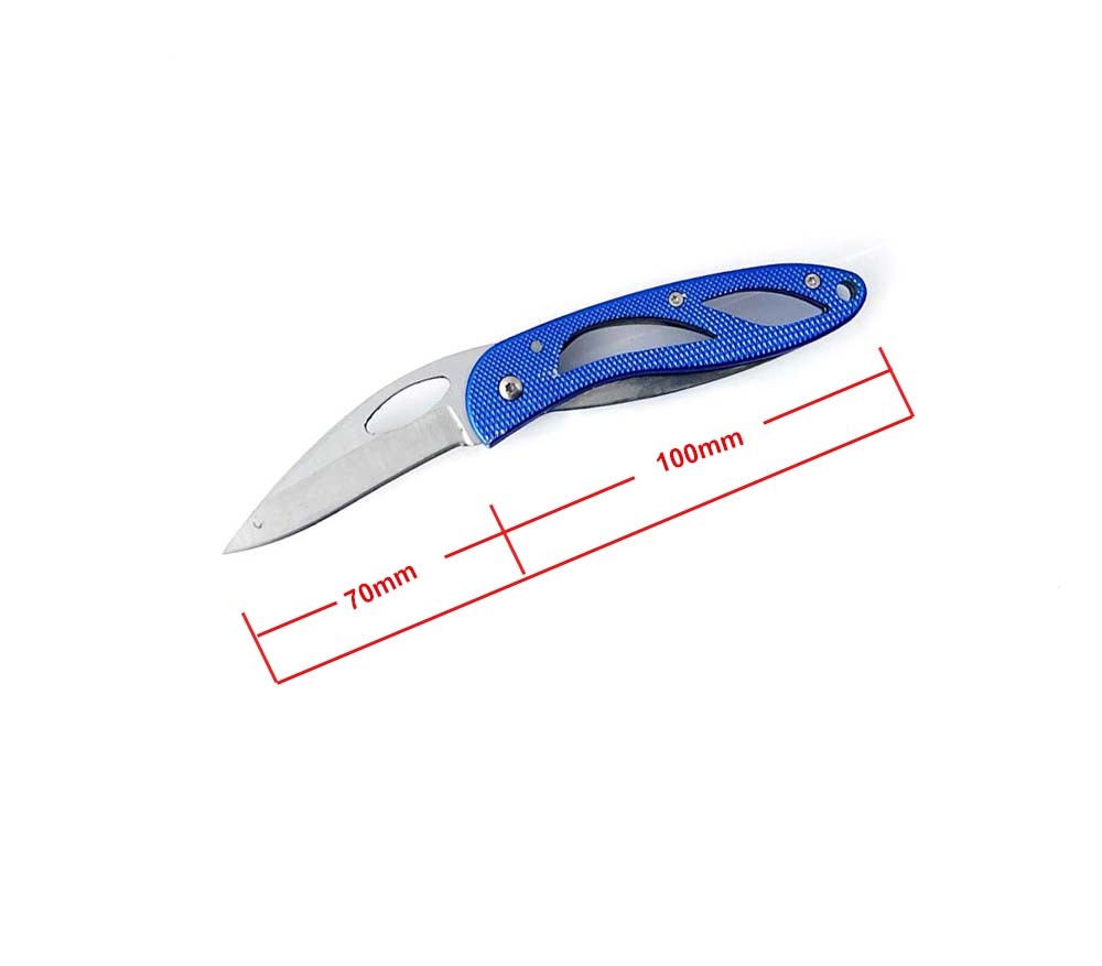 170mmL Stainless Steel Foldable Sport Knife Aluminium Handle Finishing Camping