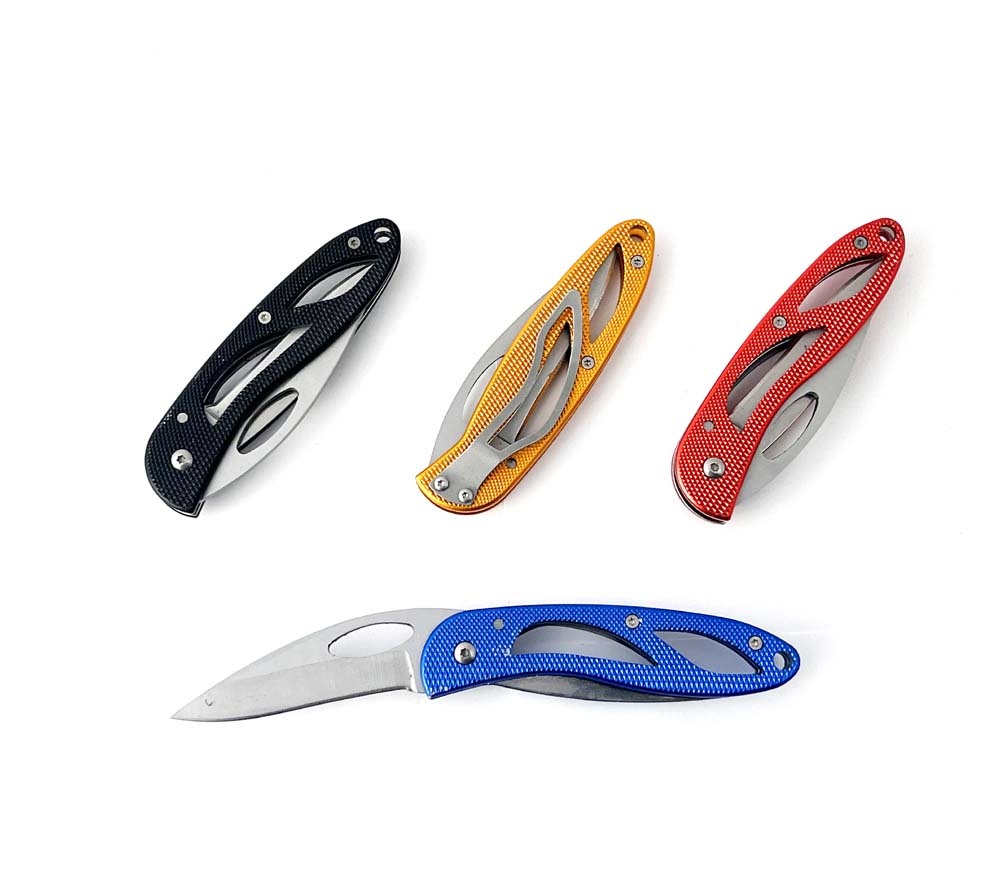 170mmL Stainless Steel Foldable Sport Knife Aluminium Handle Finishing Camping