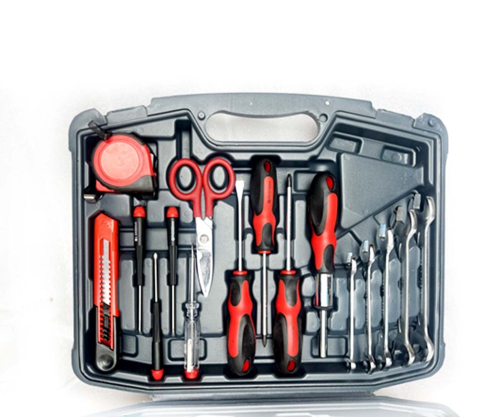 50pc Home DIY Tool Set: Shifter, Spanners, Screwdriver, Pliers, Hex Key, Hammer