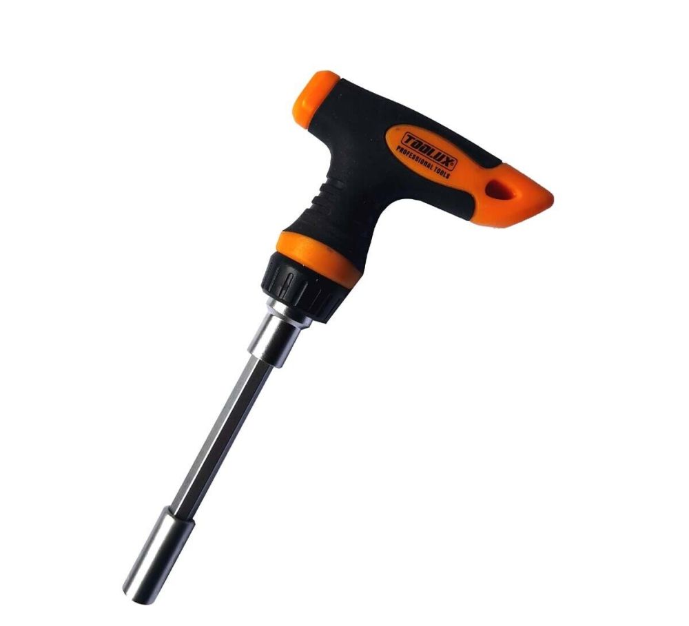 19pc Set T Ratchet Handle Screwdriver & Low Profile Magnetic Bit's Holder Driver